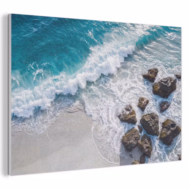 Zee - Golf - Strand - Natuur - Blauw PET vilt klein -3d