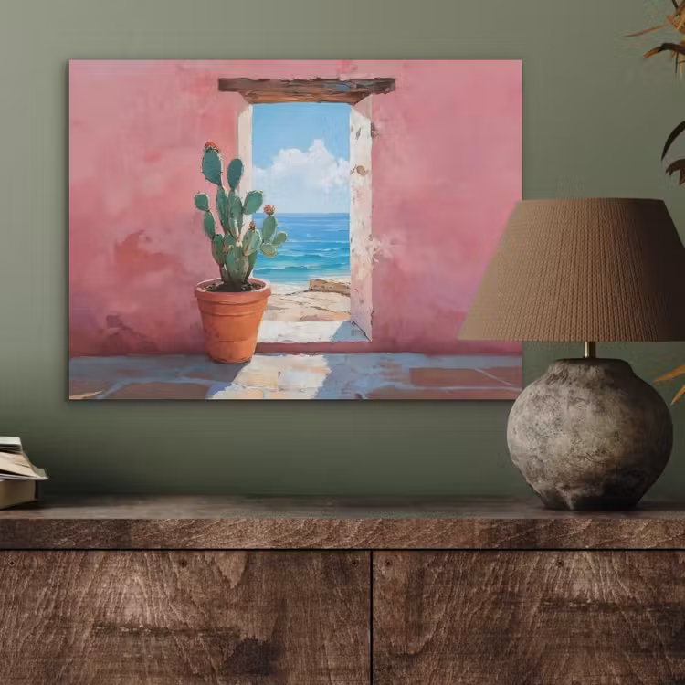 Zee - Roze - Cactus PET vilt klein -sfeer2