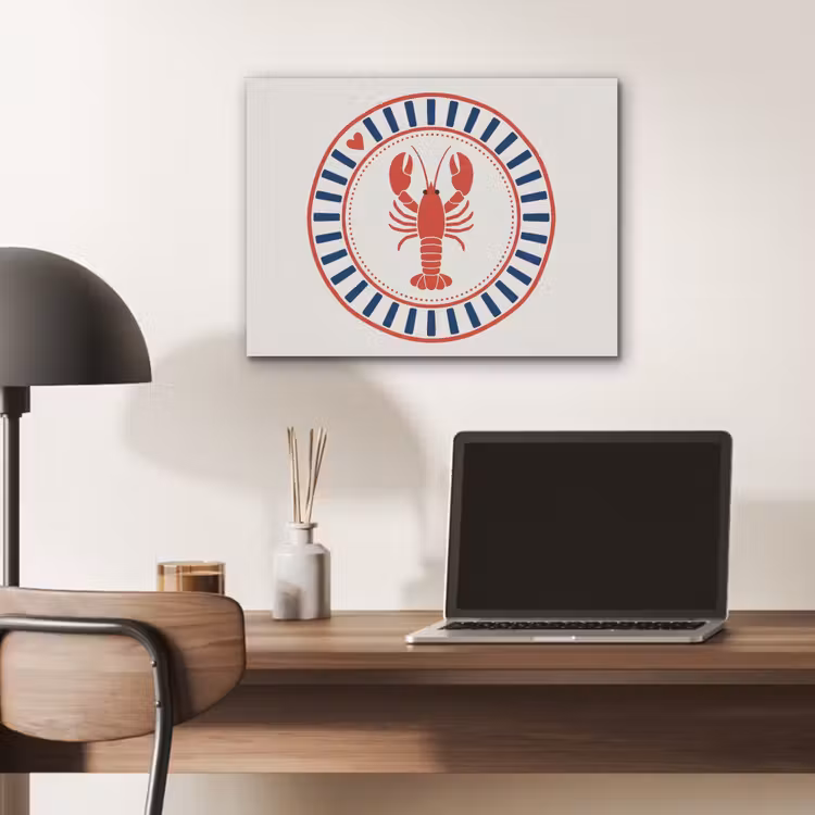 Zeeleven - Kreeft - Embleem - Grafisch - Rood PET vilt klein -sfeer5