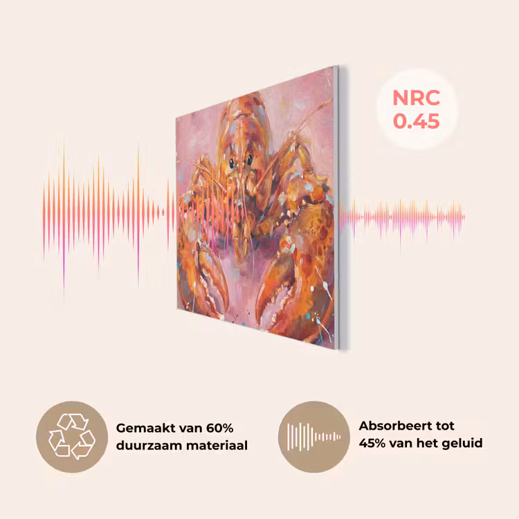 Zeeleven - Kreeft - Spatters - Abstract - Roze PET vilt klein -USP_NL