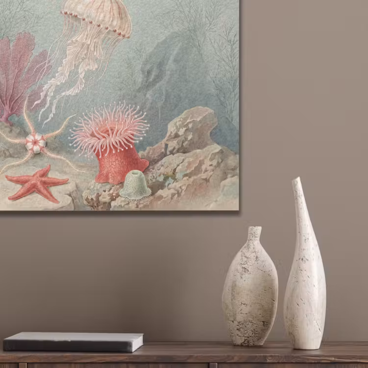 Zeeleven - Kwal - Onderwater - Illustratie - Beige PET vilt klein -sfeer6_closeup