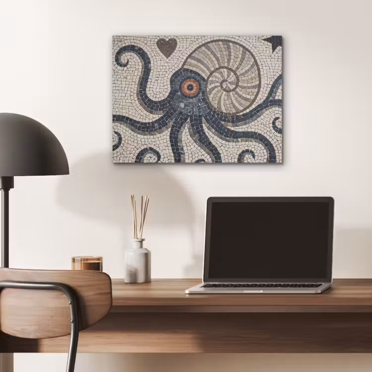 Zeeleven - Mozaïek - Kunst - Vintage - Beige PET vilt klein -sfeer5