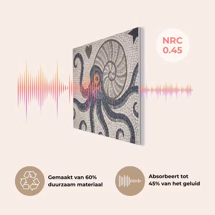 Zeeleven - Mozaïek - Kunst - Vintage - Beige PET vilt klein -USP_NL