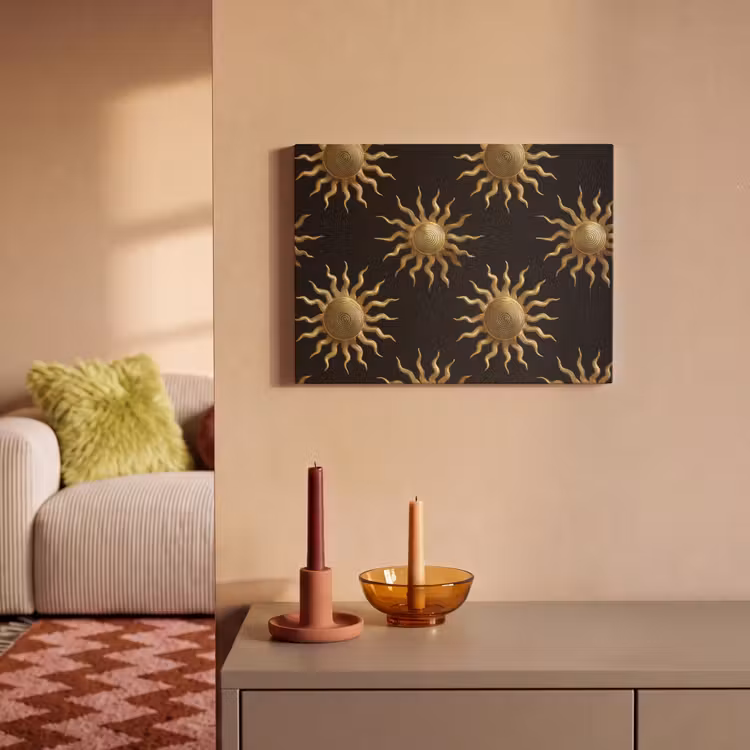 Zon - Patroon - Luxe - Goud - Zwart PET vilt klein 837 -sfeer1