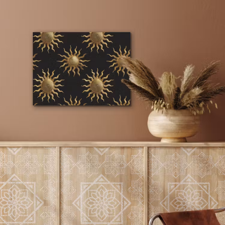 Zon - Patroon - Luxe - Goud - Zwart PET vilt klein 837 -sfeer4