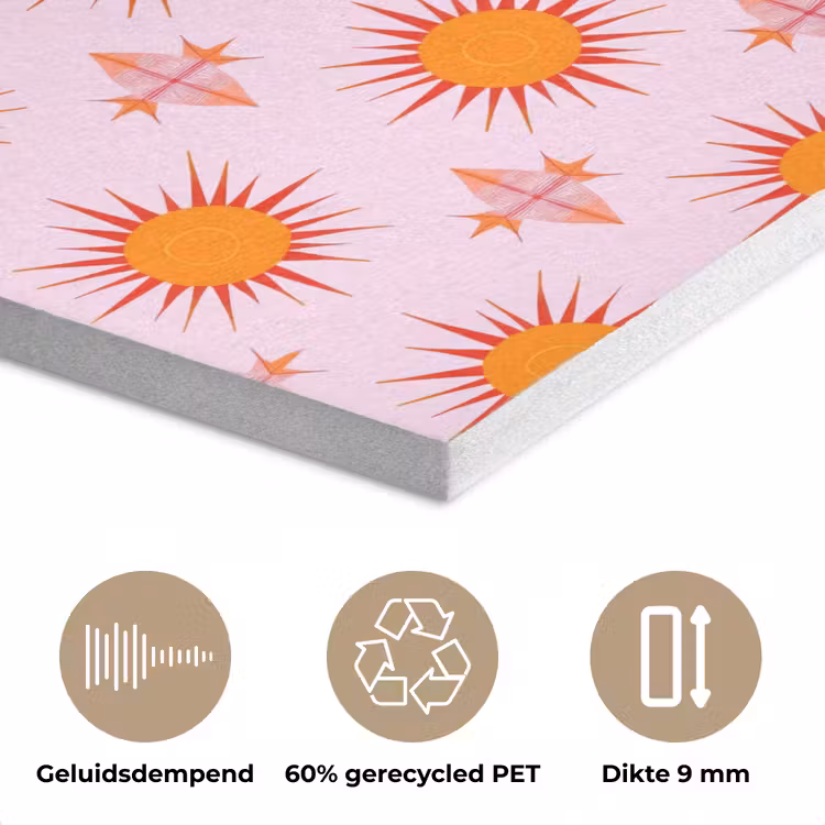 Zon - Patroon - Roze PET vilt klein 837 -closeup_NL