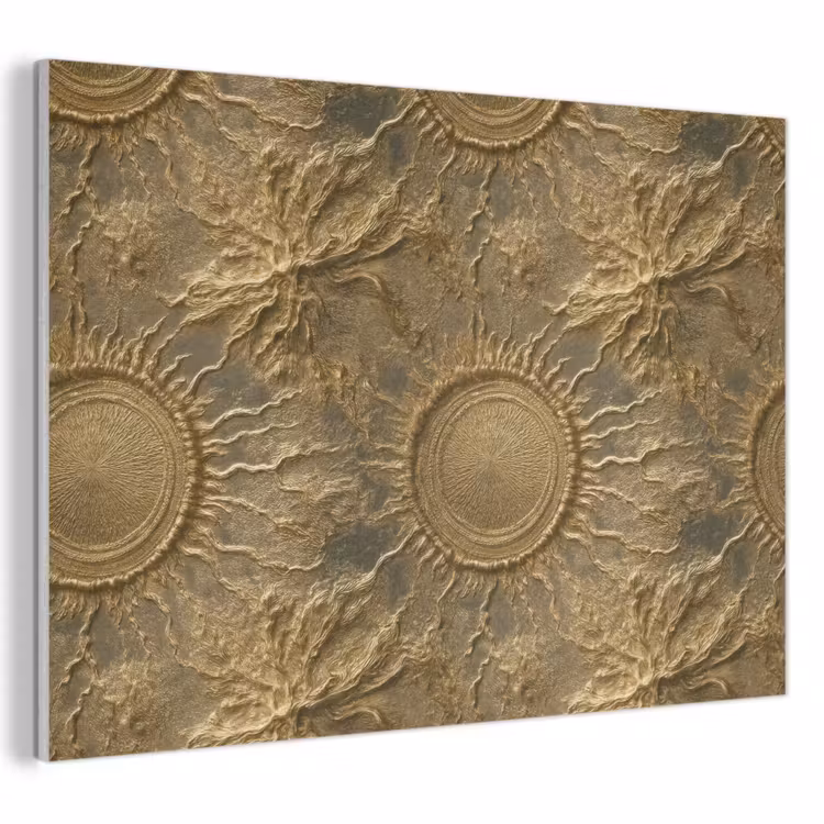 Zon - Reliëf - Antiek - Goud PET vilt klein 837 -3d