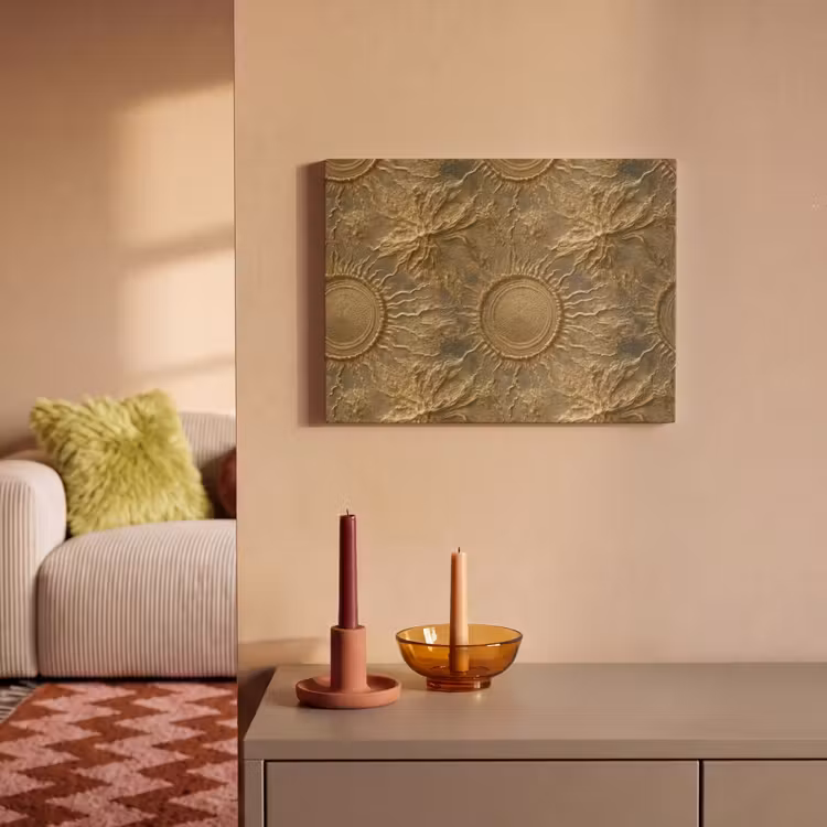 Zon - Reliëf - Antiek - Goud PET vilt klein 837 -sfeer1