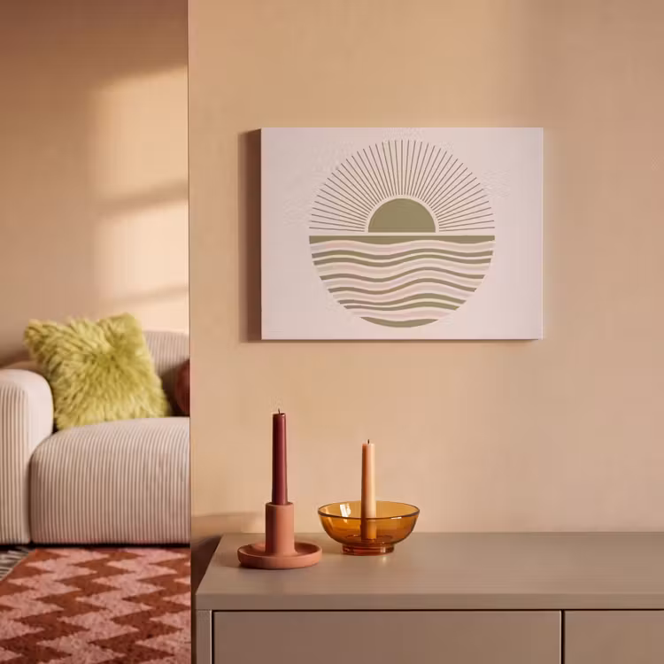 Zon - Zee - Abstract - Modern - Roze PET vilt klein -sfeer1