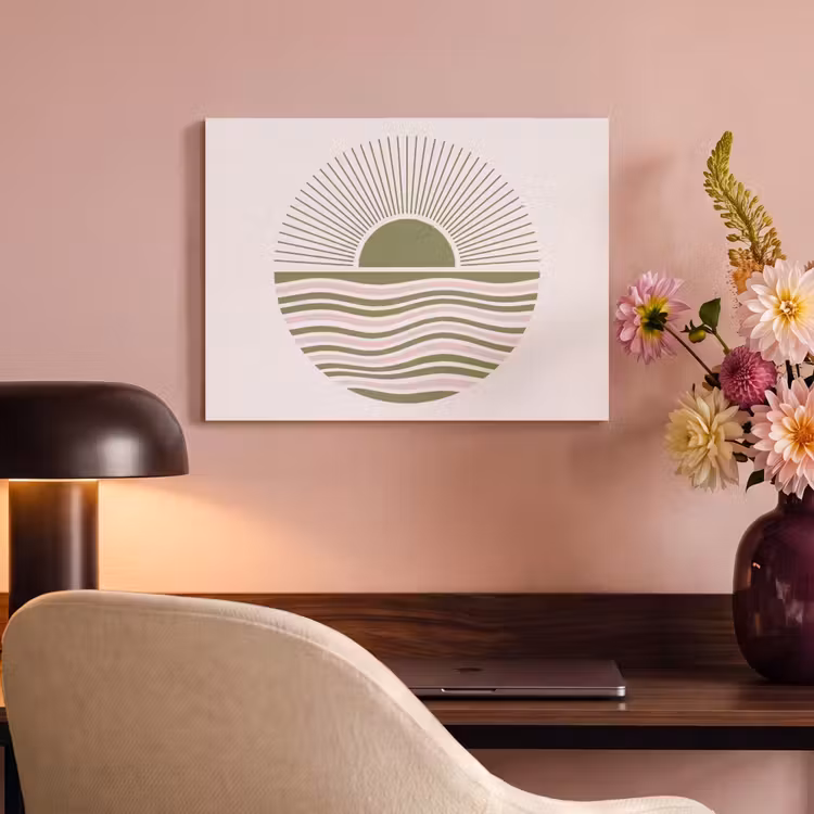 Zon - Zee - Abstract - Modern - Roze PET vilt klein -sfeer3