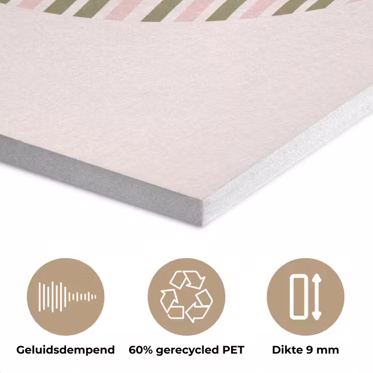 Zon - Zee - Abstract - Modern - Roze PET vilt klein -closeup_NL
