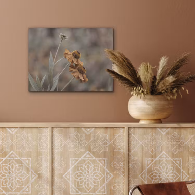 Zonnehoed - Droogbloemen - Geel - Warm PET vilt klein -sfeer4