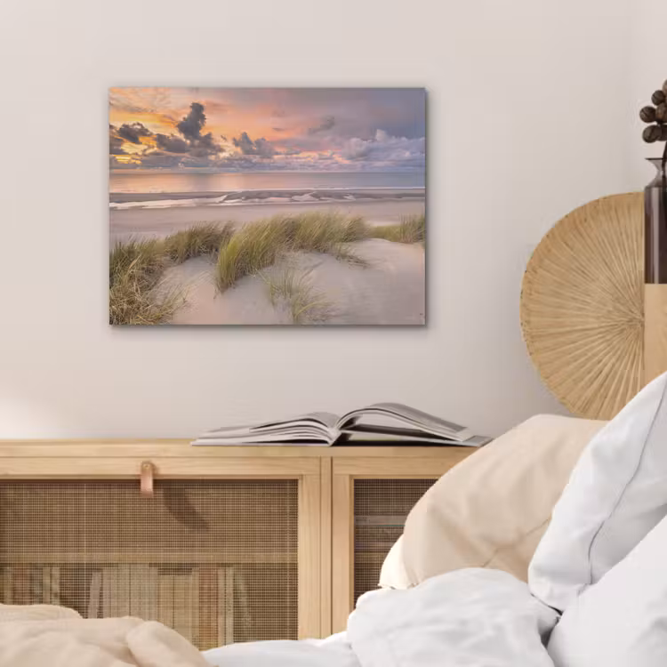Zonsondergang - Duin - Strand - Planten - Zee PET vilt klein -sfeer3