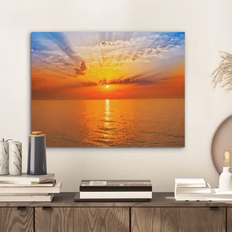 Zonsondergang - Zee - Lucht - Oranje - Horizon - Water PET vilt klein -sfeer1