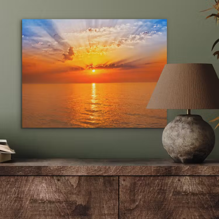 Zonsondergang - Zee - Lucht - Oranje - Horizon - Water PET vilt klein -sfeer2