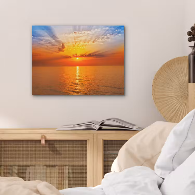 Zonsondergang - Zee - Lucht - Oranje - Horizon - Water PET vilt klein -sfeer3