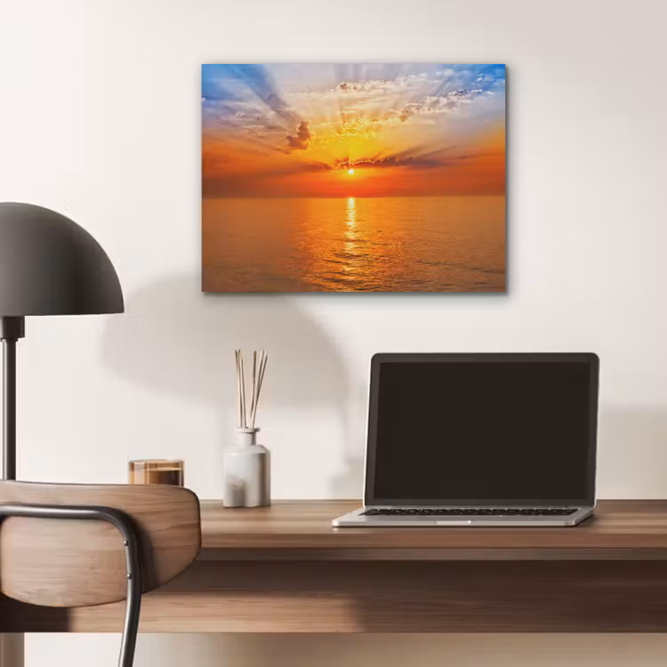 Zonsondergang - Zee - Lucht - Oranje - Horizon - Water PET vilt klein -sfeer5