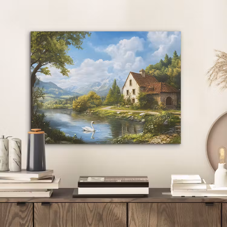 Zwaan - Bomen - Rust PET vilt klein -sfeer1