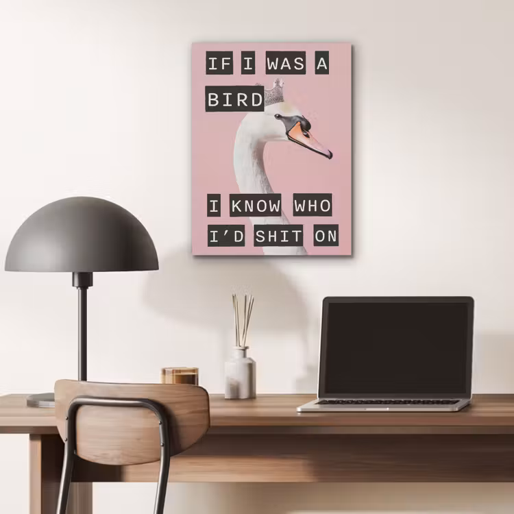 Zwaan - Vogel - Decoratie - Roze PET vilt klein -sfeer5