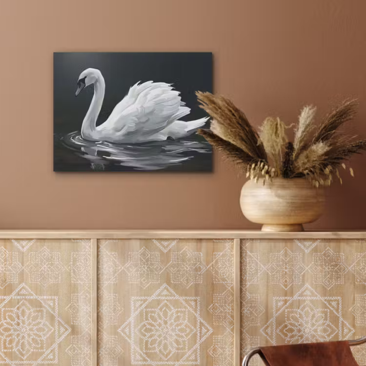 Zwaan - Water - Natuur - Realistisch - Wit PET vilt klein -sfeer4