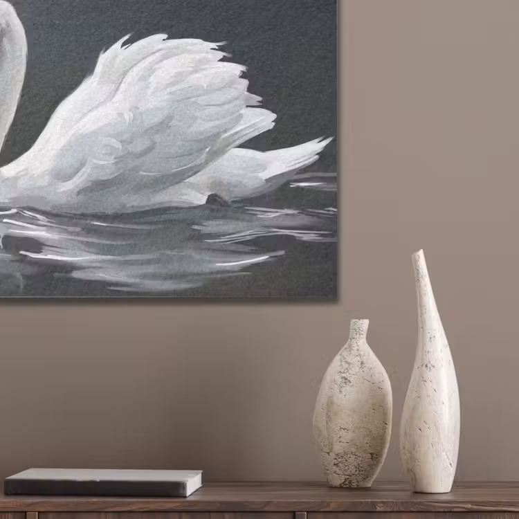 Zwaan - Water - Natuur - Realistisch - Wit PET vilt klein -sfeer6_closeup