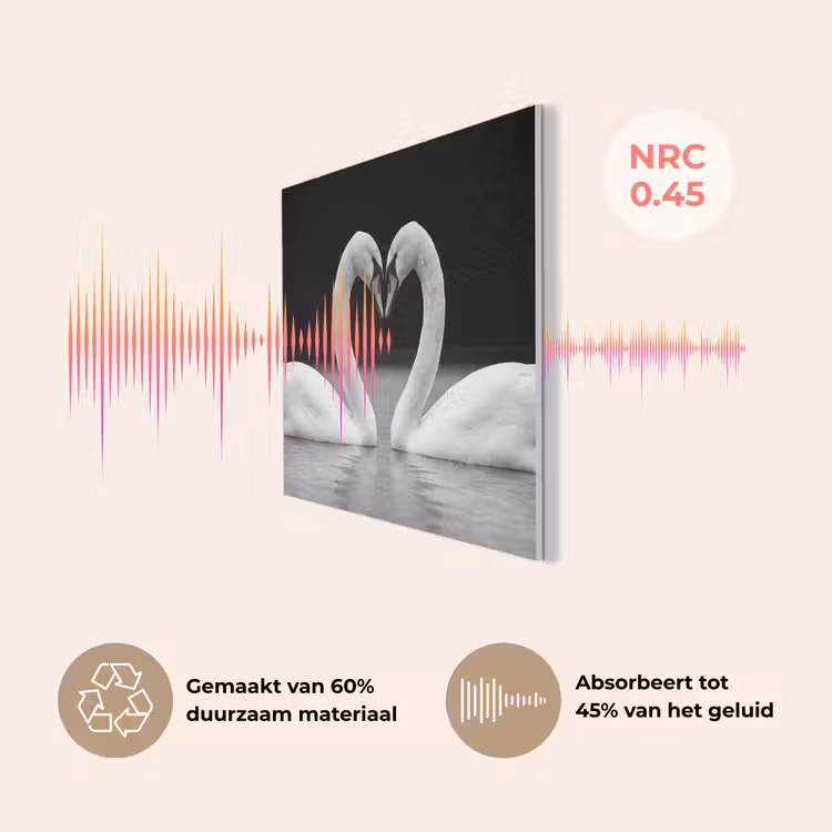 Zwanen - Hart - Zwart - Wit PET vilt klein -USP_NL