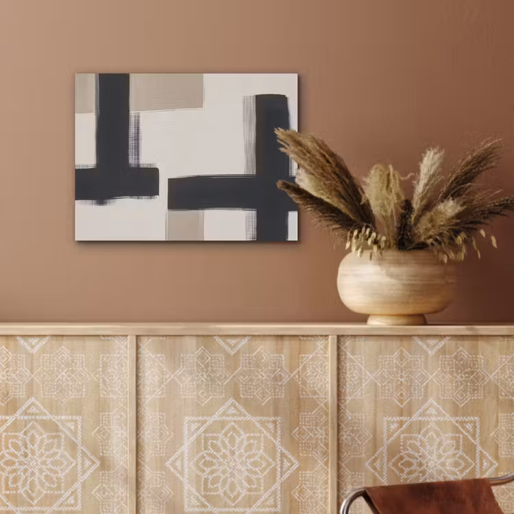 Zwart - Abstract - Japandi PET vilt klein -sfeer4