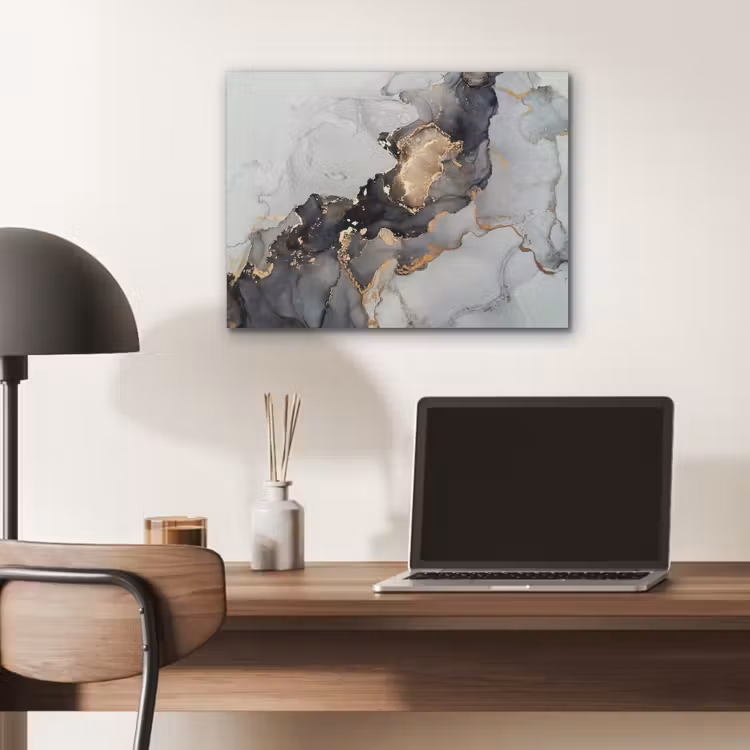 Zwart - Marmer - Luxe - Goud PET vilt klein -sfeer5