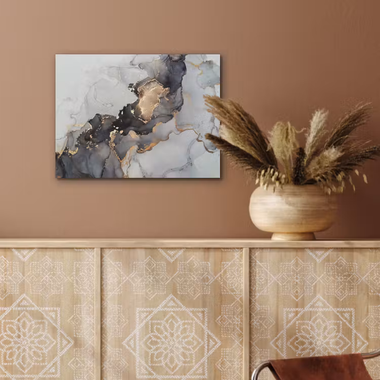 Zwart - Marmer - Luxe - Goud PET vilt klein -sfeer4
