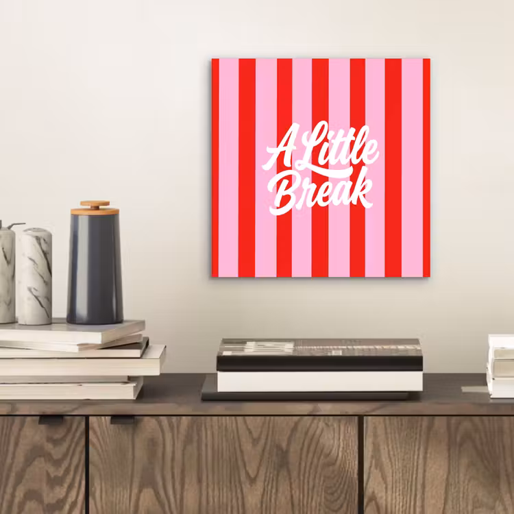 A Little Break - Strepen - Rood - Roze aluminium wit klein -sfeer1