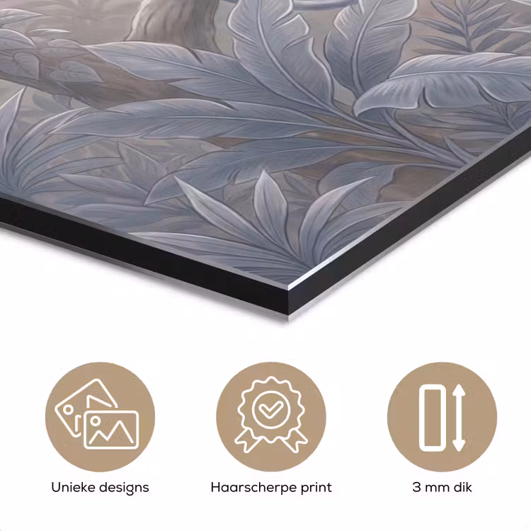 Aap - Boom - Jungle - Natuur - Grijs aluminium wit klein -closeup_NL