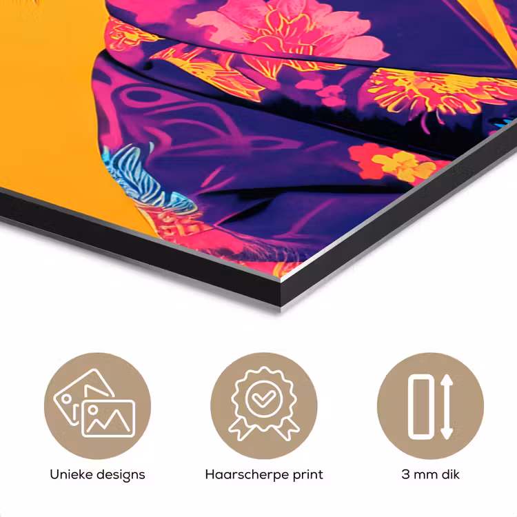 Aap - Kimono - Bloemen - Hoofdtooi aluminium wit klein -closeup_NL
