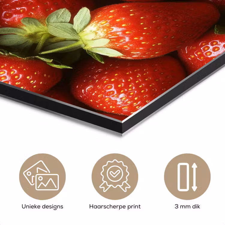 Aardbei - Fruit - Rood aluminium wit klein -closeup_NL