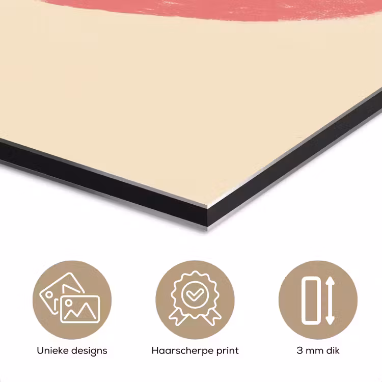 Aardbei - Minimalistisch - Rood - Fruit aluminium wit klein -closeup_NL