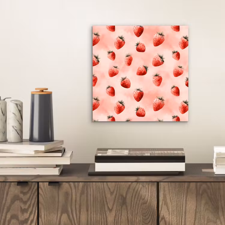 Aardbei - Patroon - Roze aluminium wit klein 46 -sfeer1