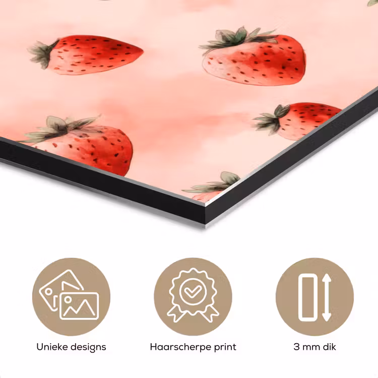 Aardbei - Patroon - Roze aluminium wit klein 46 -closeup_NL