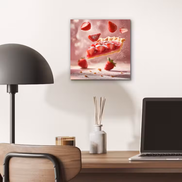 Aardbei - Taart- Eten - Roze aluminium wit klein -sfeer5