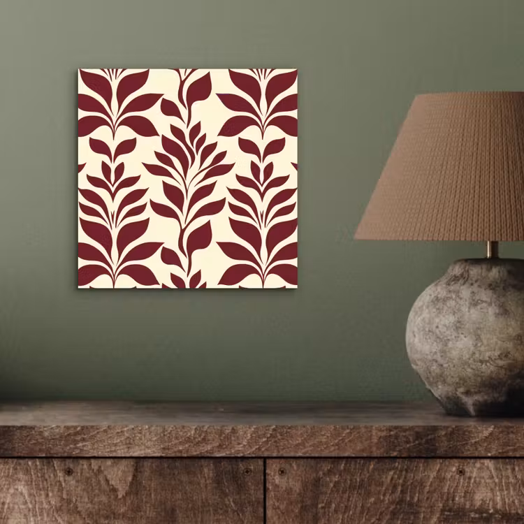 Abstract - Bladeren - Burgundy aluminium wit klein 46 -sfeer2