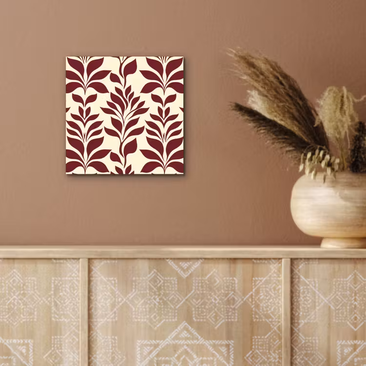 Abstract - Bladeren - Burgundy aluminium wit klein 46 -sfeer4
