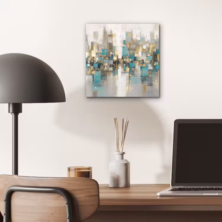 Abstract - Blokken - Goud - Skyline aluminium wit klein -sfeer5