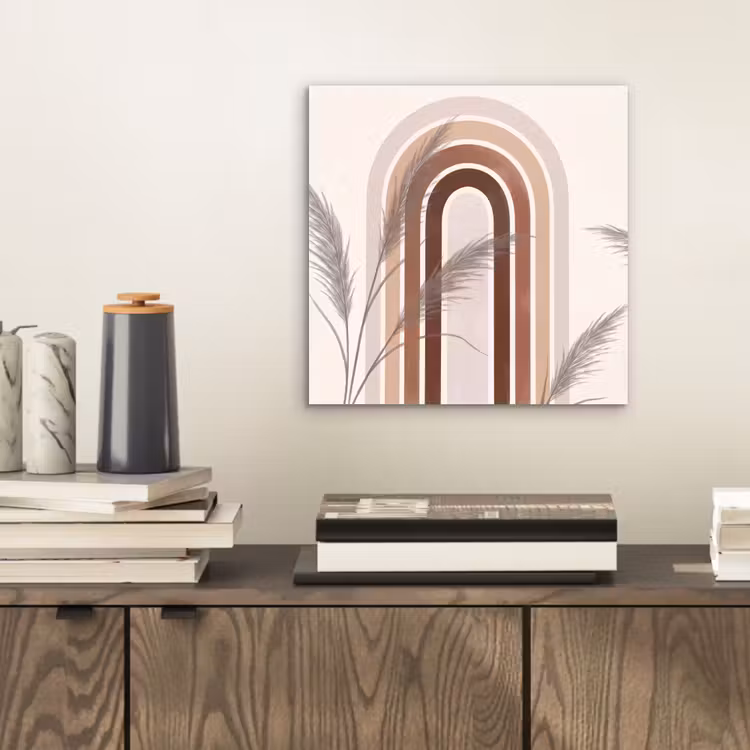 Abstract - Bogen - Plant - Boho - Beige aluminium wit klein -sfeer1
