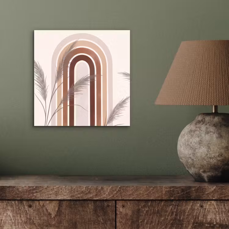 Abstract - Bogen - Plant - Boho - Beige aluminium wit klein -sfeer2