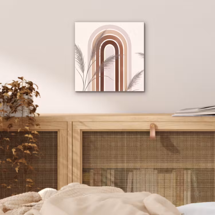 Abstract - Bogen - Plant - Boho - Beige aluminium wit klein -sfeer3