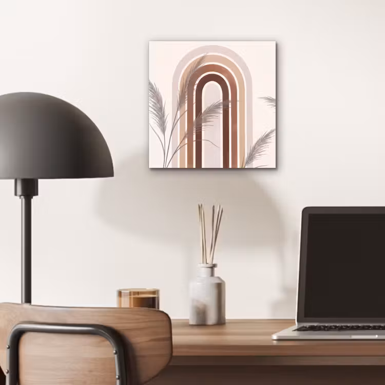 Abstract - Bogen - Plant - Boho - Beige aluminium wit klein -sfeer5