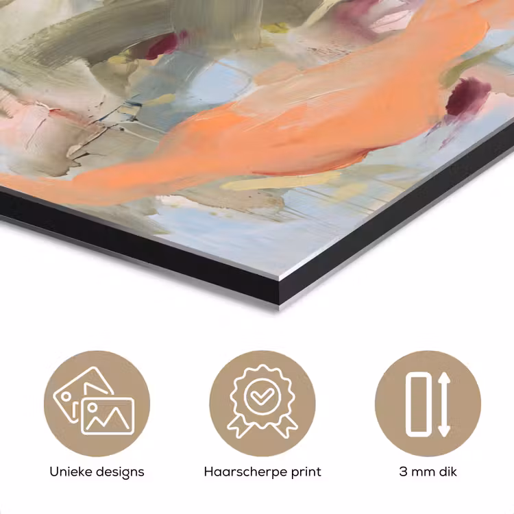 Abstract - Borstelstreken - Kunst - Modern - Pastel aluminium wit klein -closeup_NL