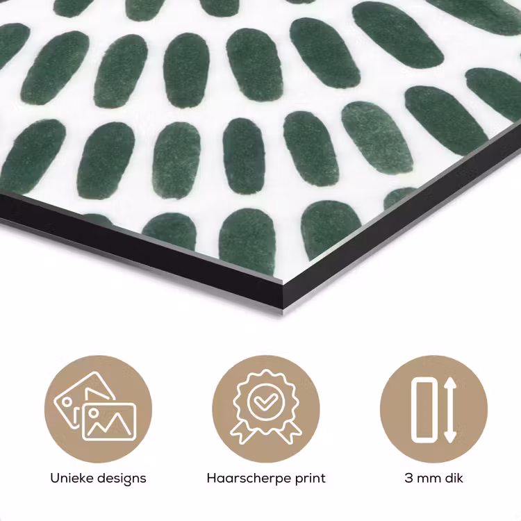 Abstract - Cirkel - Patroon - Modern - Groen aluminium wit klein -closeup_NL