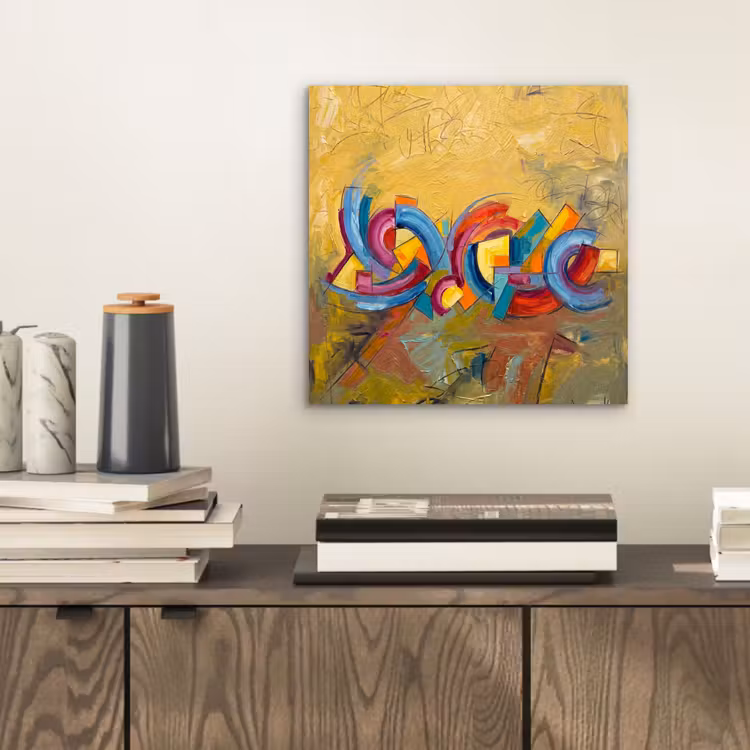 Abstract - Cirkels - Schilderij - Kleurrijk - Dynamisch aluminium wit klein -sfeer1