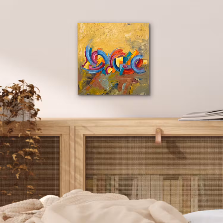 Abstract - Cirkels - Schilderij - Kleurrijk - Dynamisch aluminium wit klein -sfeer3