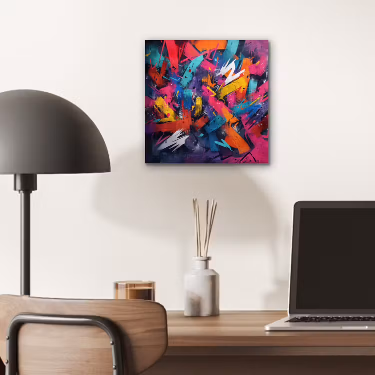 Abstract - Explosie - Neonkleuren aluminium wit klein -sfeer5