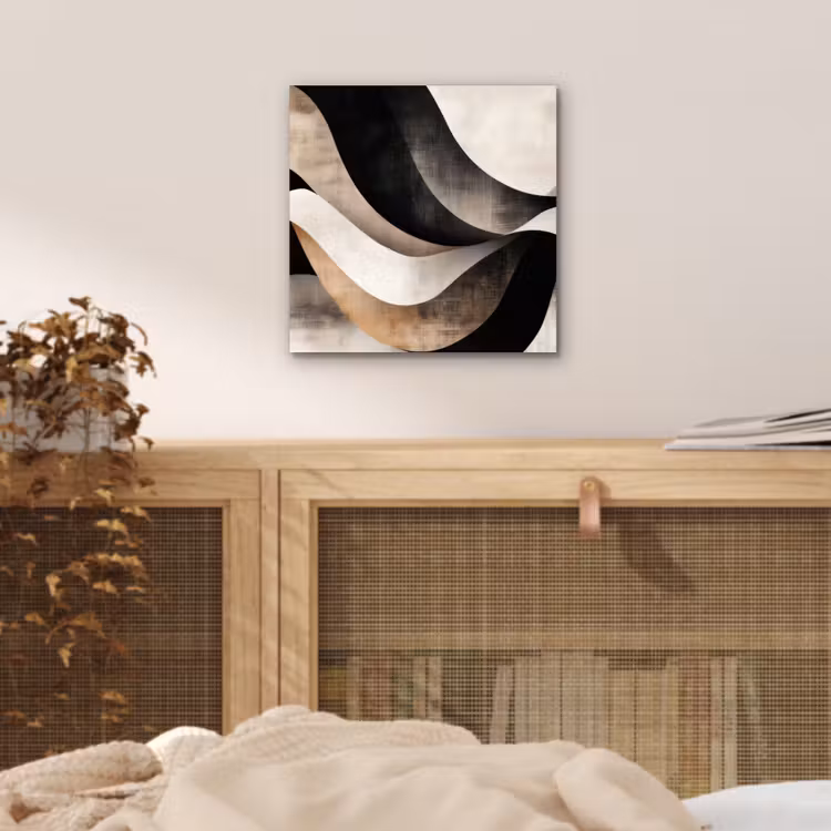 Abstract - Golven - Zwart - Verweerd aluminium wit klein -sfeer3